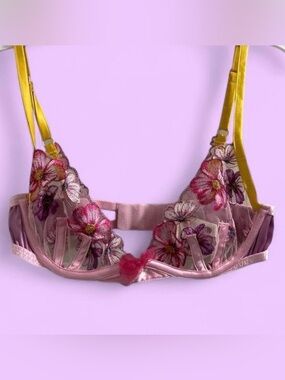 FOR LOVE AND LEMONS Floral Pink Bra